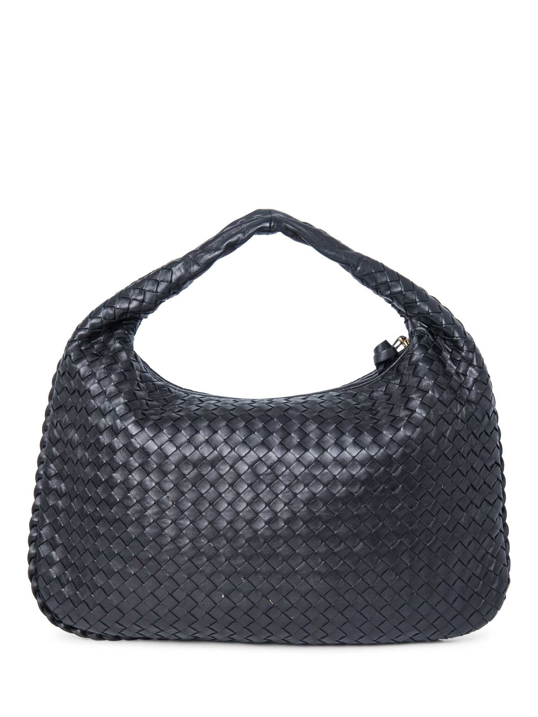 Bottega veneta Intrecciato Leather Top Handle Hop Bag Black