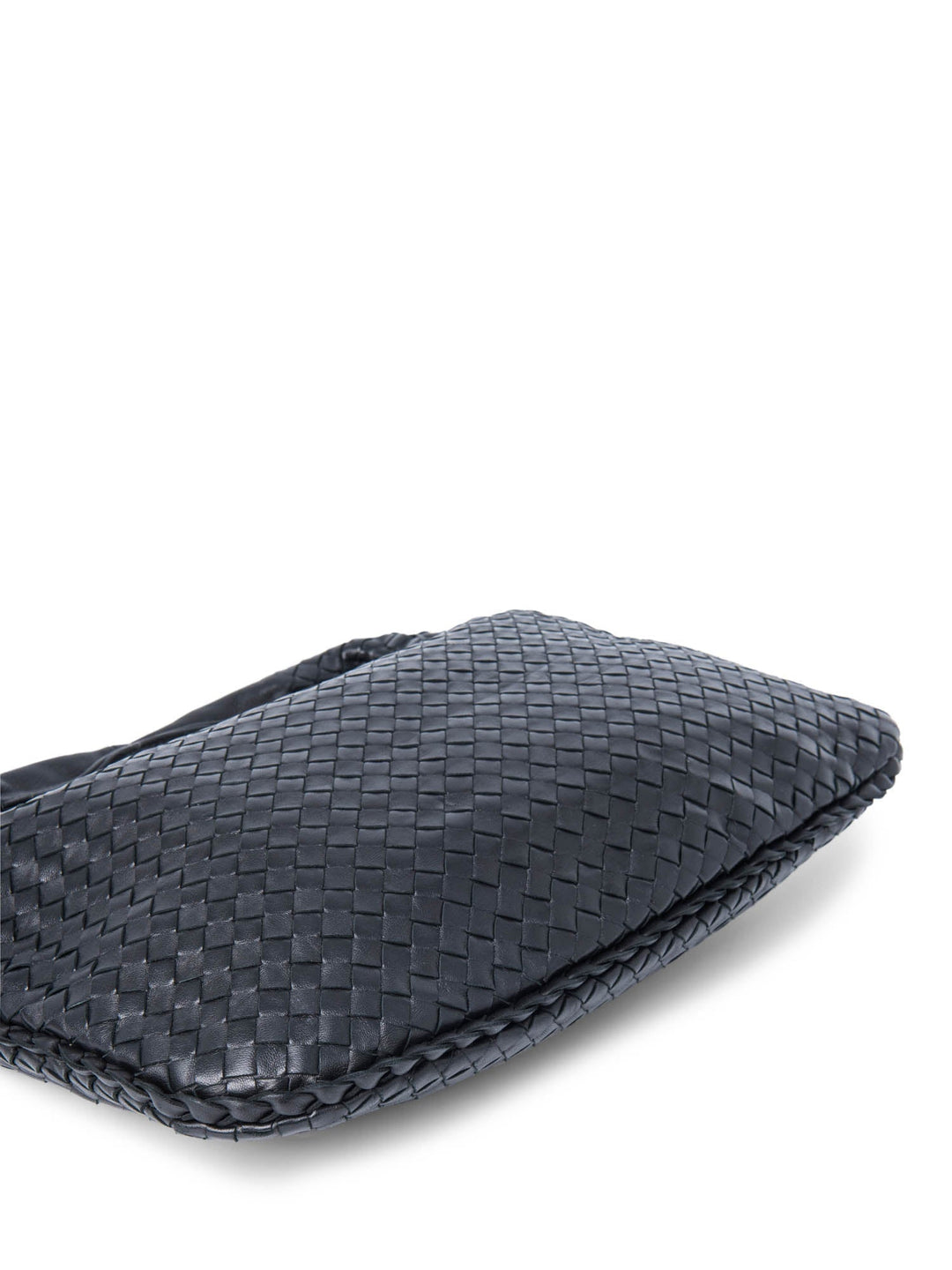 Bottega veneta Intrecciato Leather Top Handle Hop Bag Black