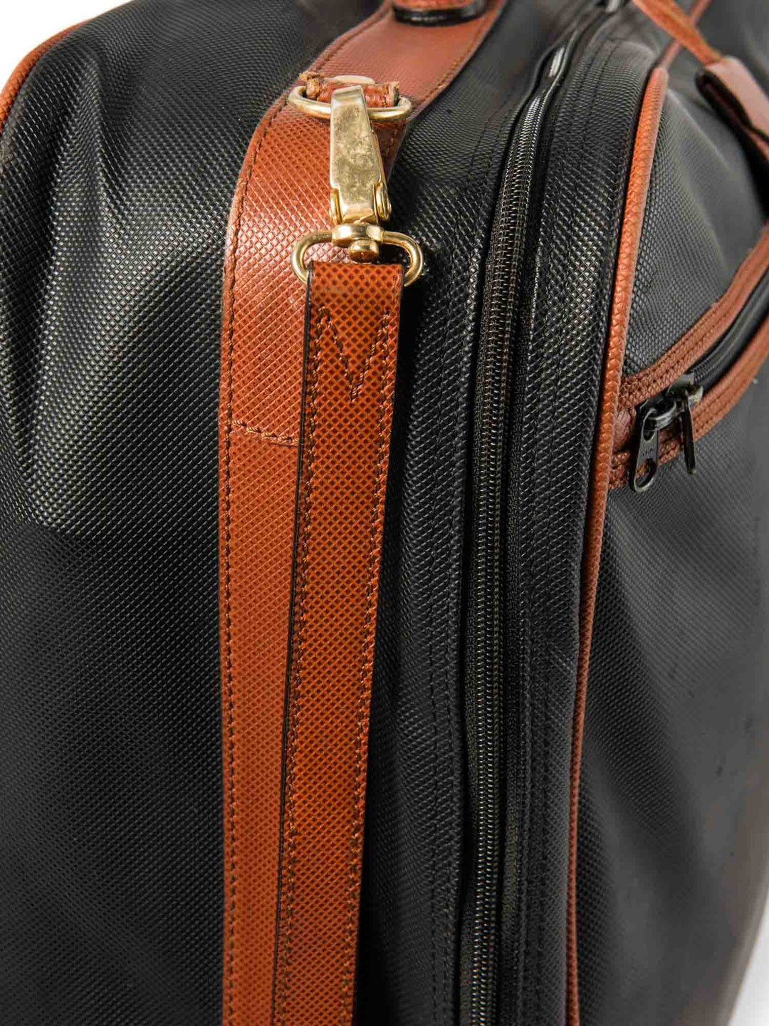 Bottega veneta Leather Soft Luggage Suitcase Black Brown