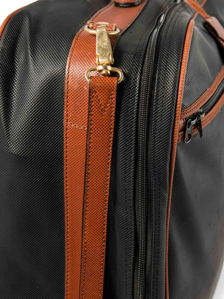 Bottega veneta Leather Soft Luggage Suitcase Black Brown
