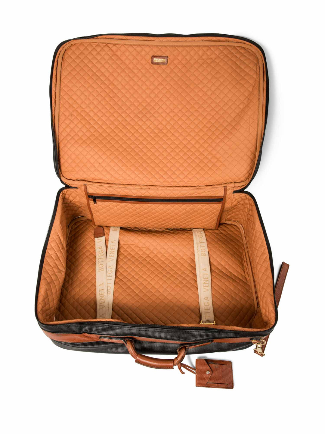 Bottega veneta Leather Soft Luggage Suitcase Black Brown