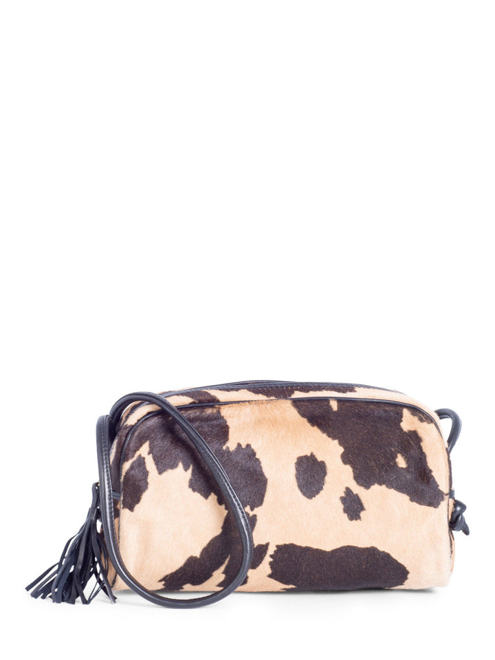Bottega veneta Vintage Leather Cowhide Tassel Messenger Bag Brown Black