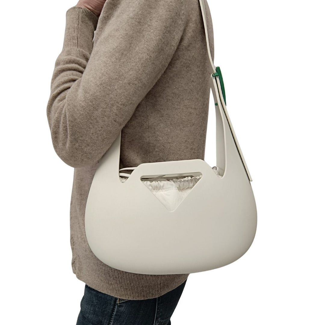 Bottega veneta Bottega veneta Bottega veneta Small Punch Rubber bag in white rubber