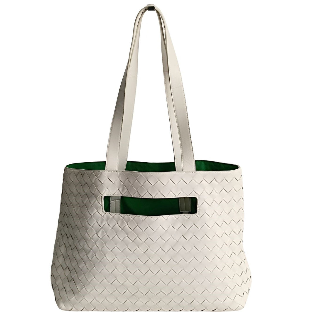 Bottega veneta Bottega veneta Bottega veneta woven maxi shopper bag in white leather