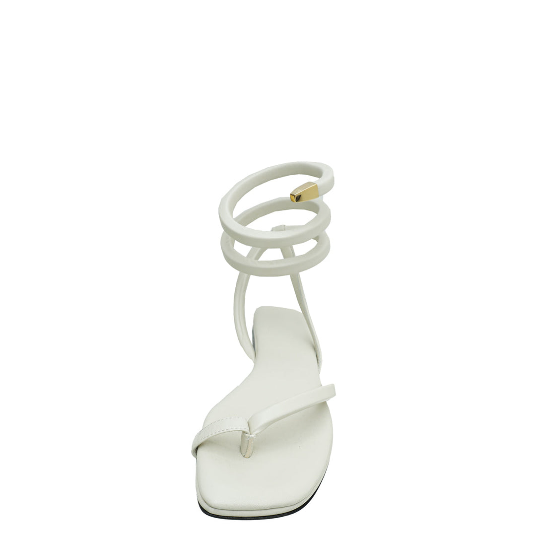 Bottega Veneta Cream Spiral Flat Sandals 36.5