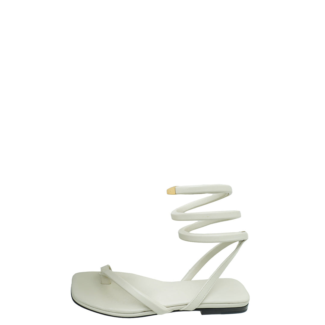 Bottega Veneta Cream Spiral Flat Sandals 36.5