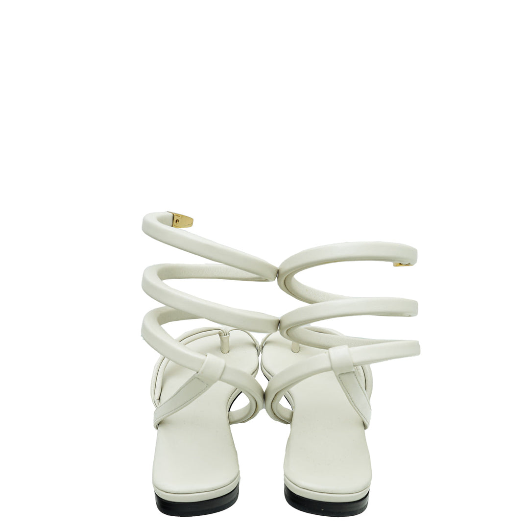 Bottega Veneta Cream Spiral Flat Sandals 36.5
