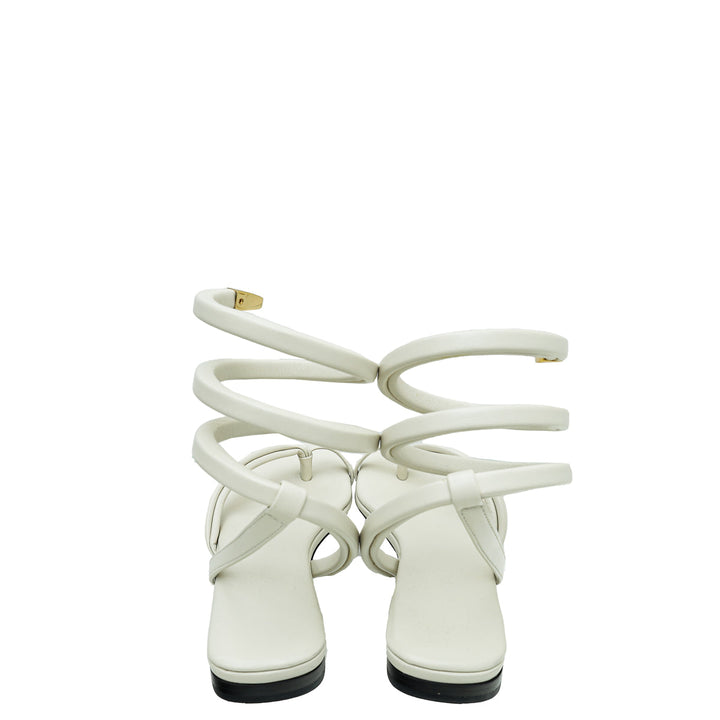 Bottega Veneta Cream Spiral Flat Sandals 36.5