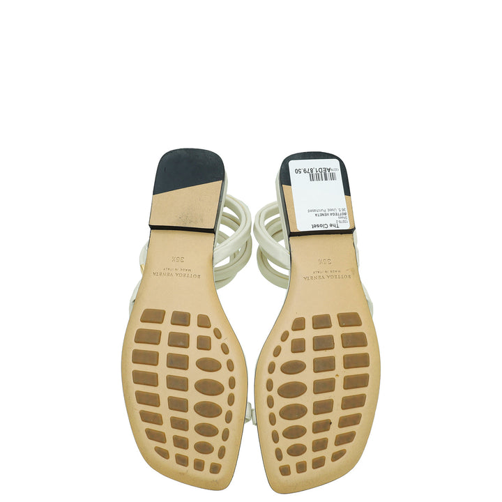 Bottega Veneta Cream Spiral Flat Sandals 36.5