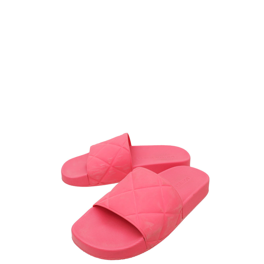 Bottega Veneta Pink Rubber Slider Sandal 36