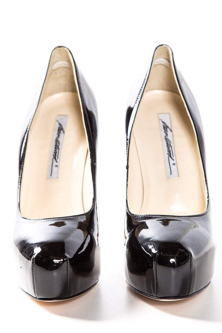 Brian Atwood Black Patent Leather Platform Pumps SZ 35.5 Sale
