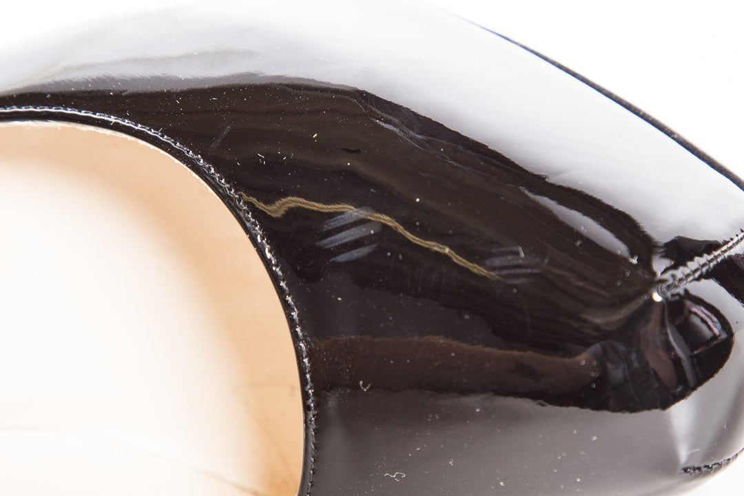 Brian Atwood Black Patent Leather Platform Pumps SZ 35.5 Sale