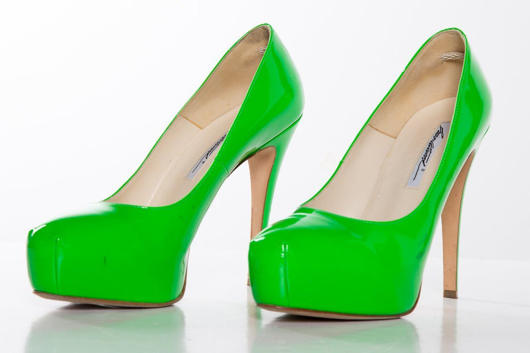 Brian Atwood Green Platform Heels SZ 38.5 Sale