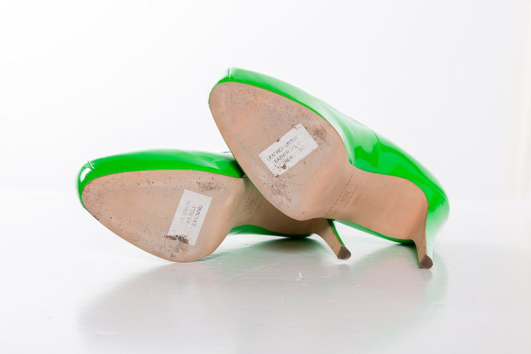 Brian Atwood Green Platform Heels SZ 38.5 Sale