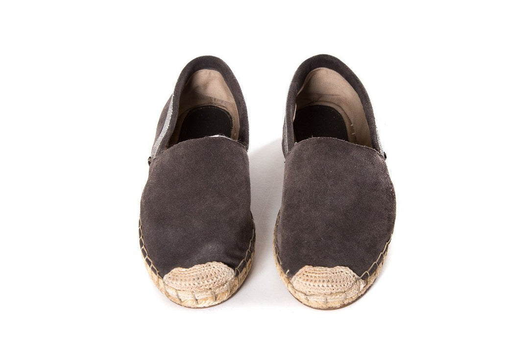 Brunello Cucinell Grey & White Espadrille Flats SZ 36