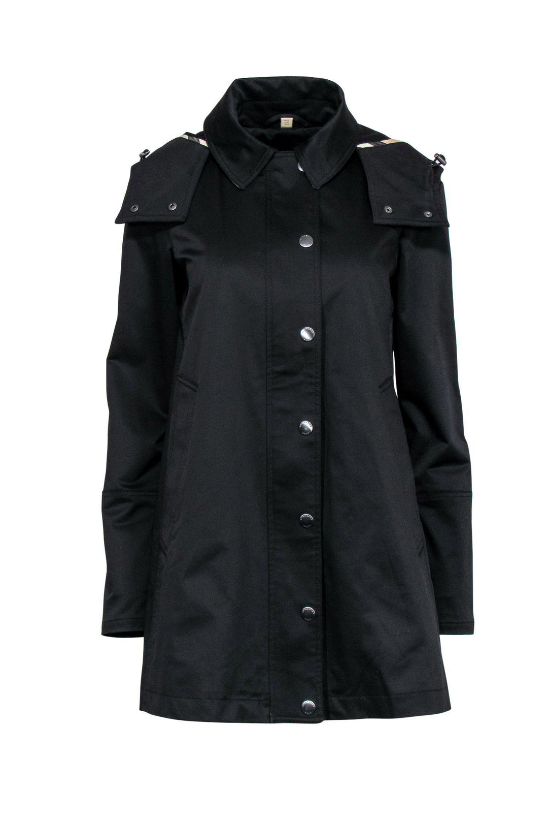 Burberry Brit - Black Hooded Zip-Up Jacket w/ Removable Lining Sz 6