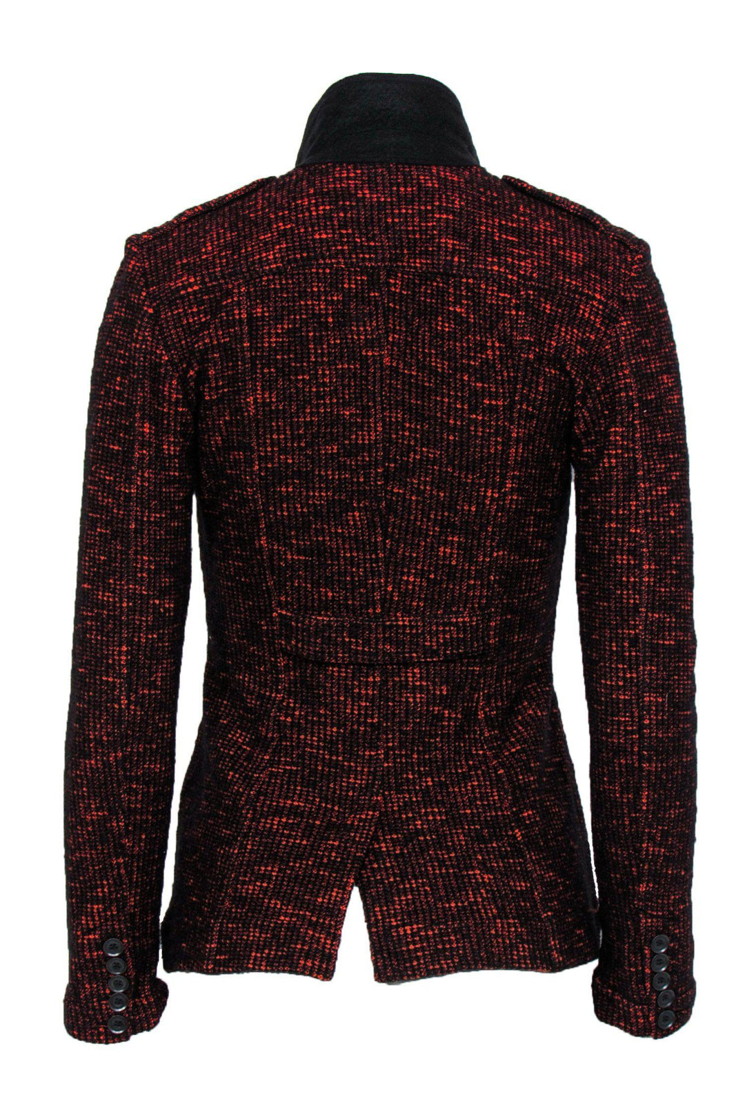 Burberry Brit - Black & Red Marbled Tweed Blazer Sz 4