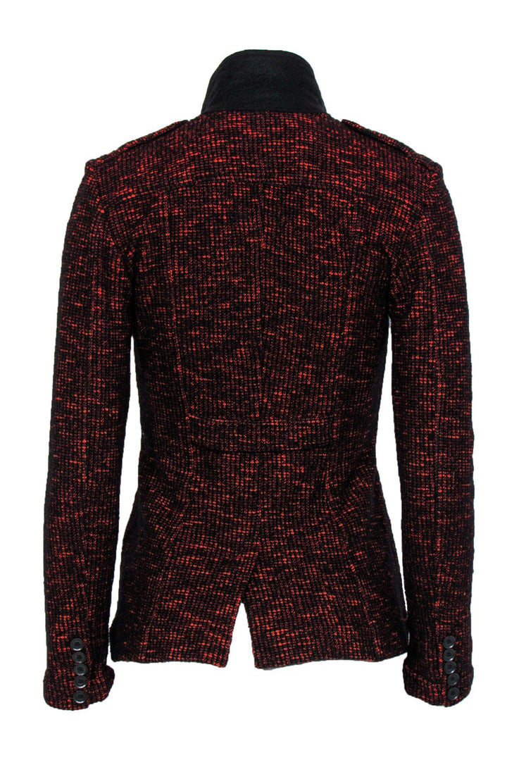 Burberry Brit - Black & Red Marbled Tweed Blazer Sz 4