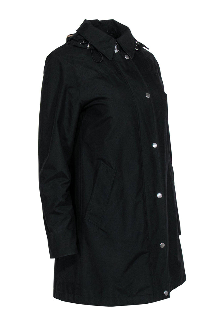 Burberry Brit - Black Zip-Up Hooded Jacket w/ Removable Lining Sz 2P