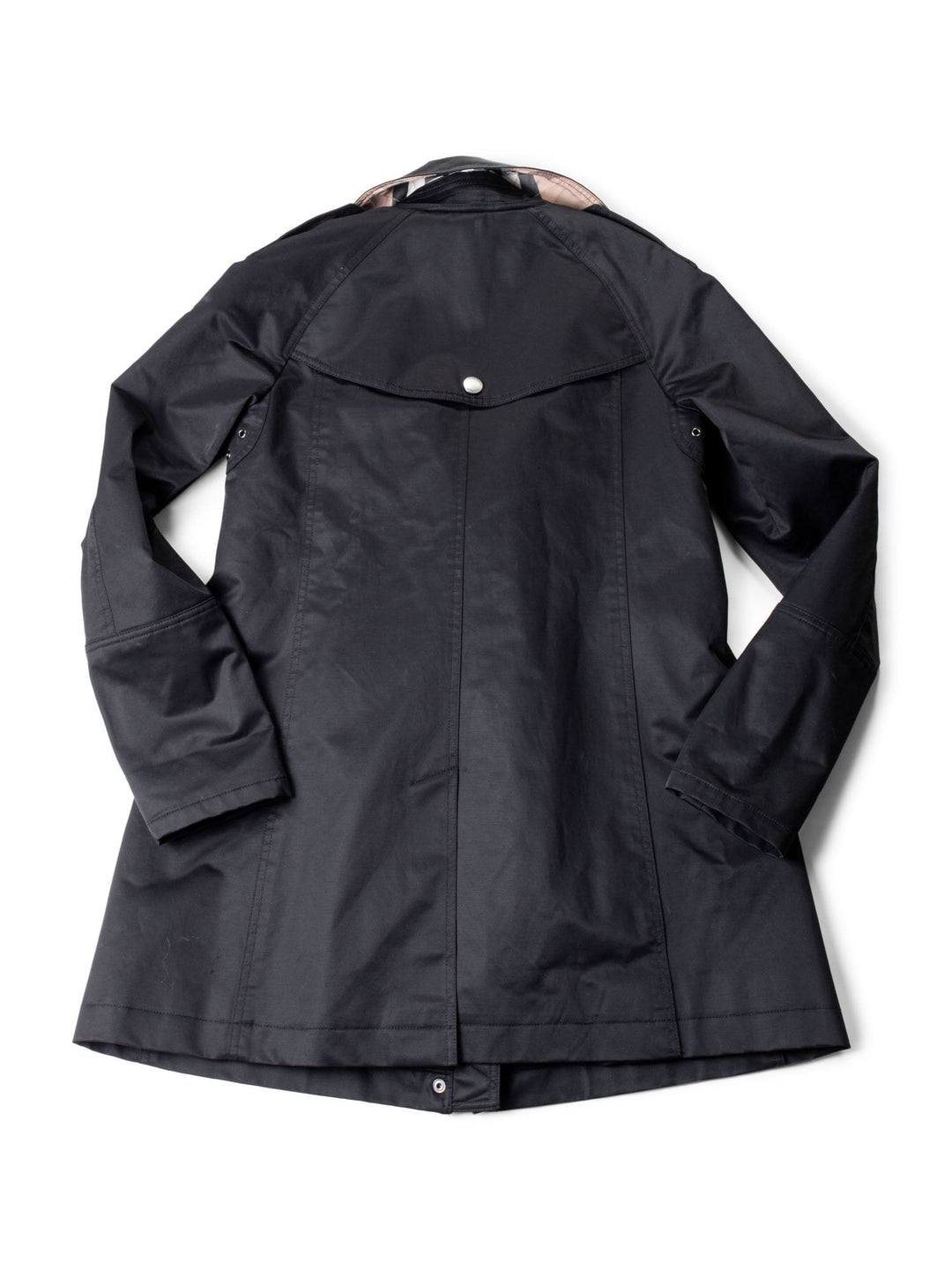 Burberry Brit Hooded Nova Check Wool Lined Coat Black