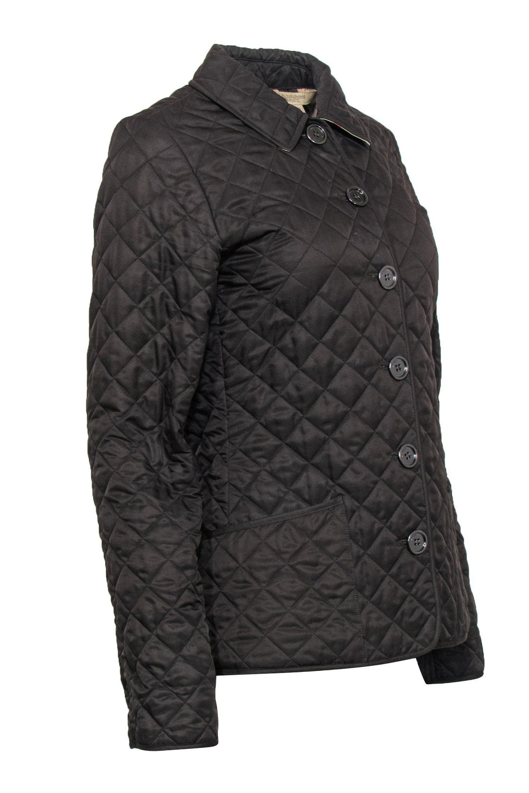 Burberry Brit - Olive Quilted Button-Up Jacket Sz S