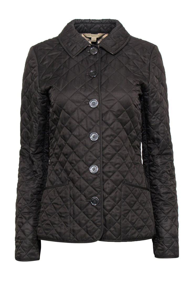Burberry Brit - Olive Quilted Button-Up Jacket Sz S