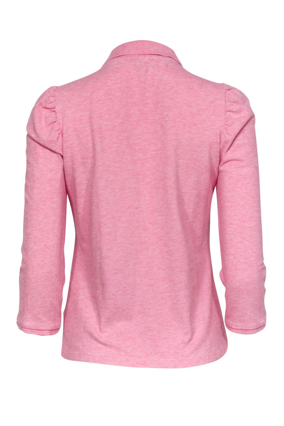 Burberry Brit - Pink Puff Sleeve Half Button-Up Polo Top Sz L