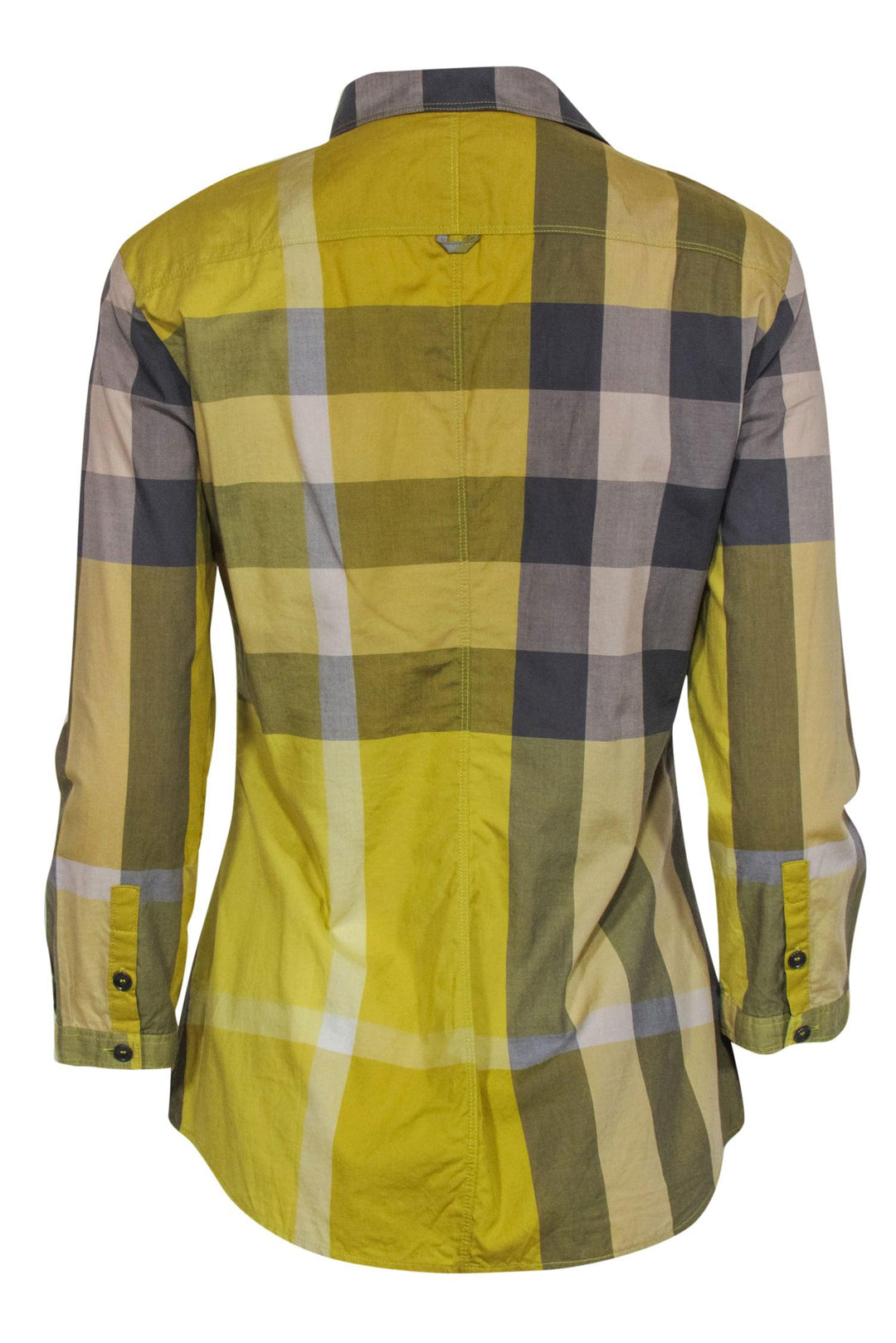 Burberry Brit - Yellow & Grey Signature Plaid Cotton Button-Up Sz S