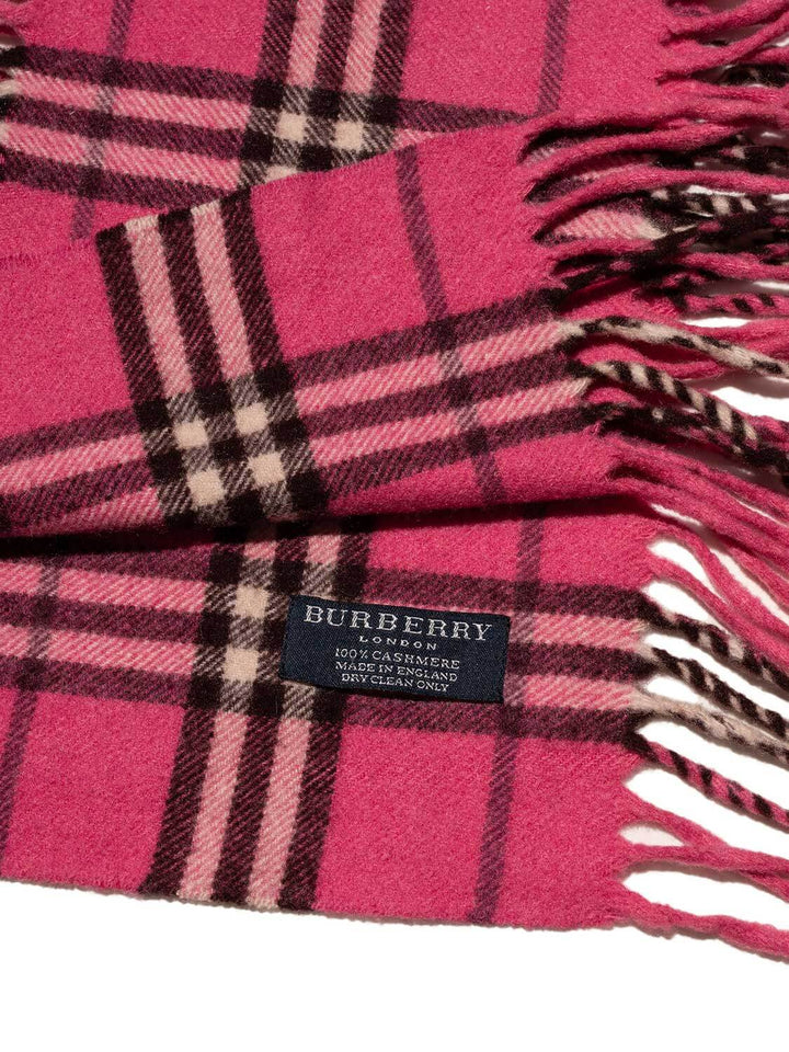 Burberry Cashmere Check Scarf Pink