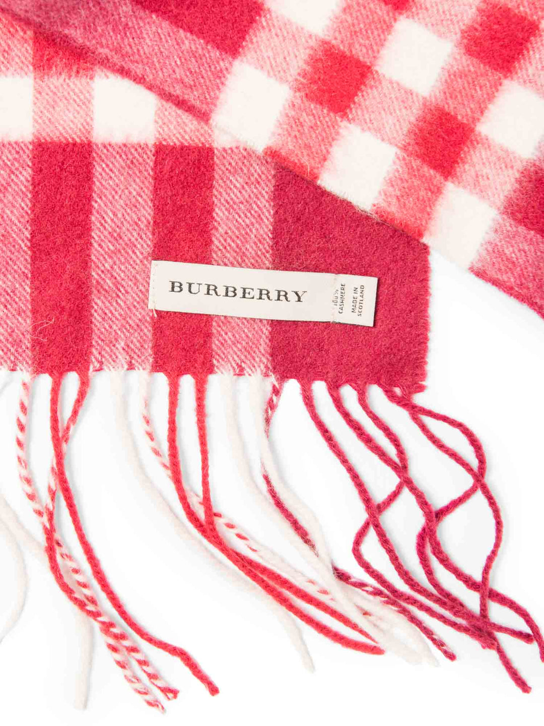 Burberry Cashmere House Check Narrow Scarf Red