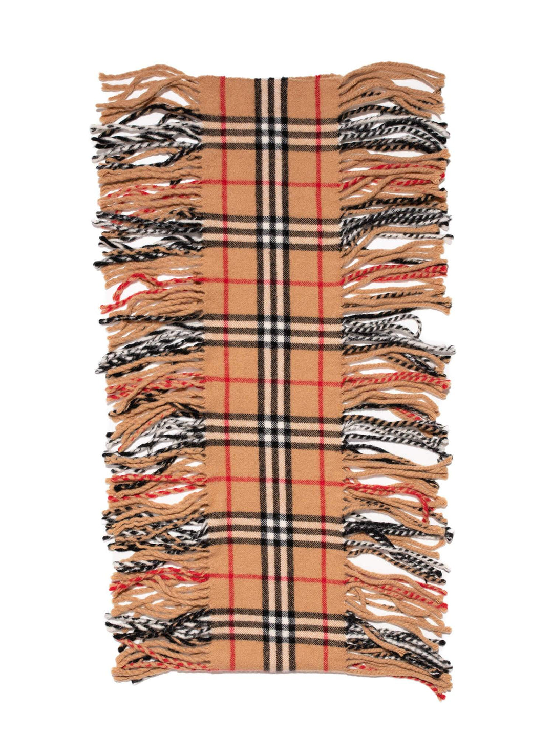 Burberry Cashmere Nova Check Fringe Scarf Brown