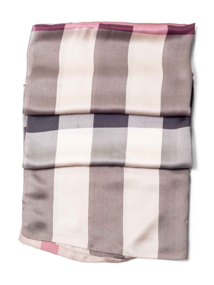 Burberry Check Silk Scarf Multicolor