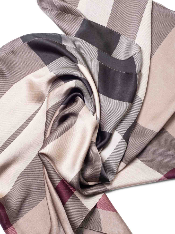 Burberry Check Silk Scarf Multicolor