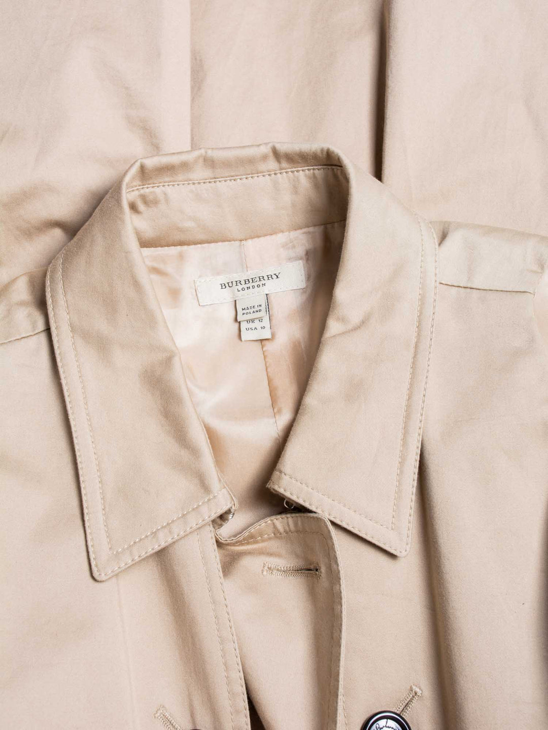 Burberry Cotton Belted Trench A-line Dress Beige