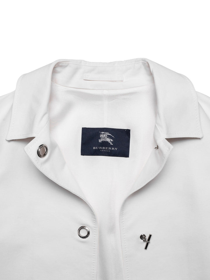Burberry Cotton Gabardine Raincoat White