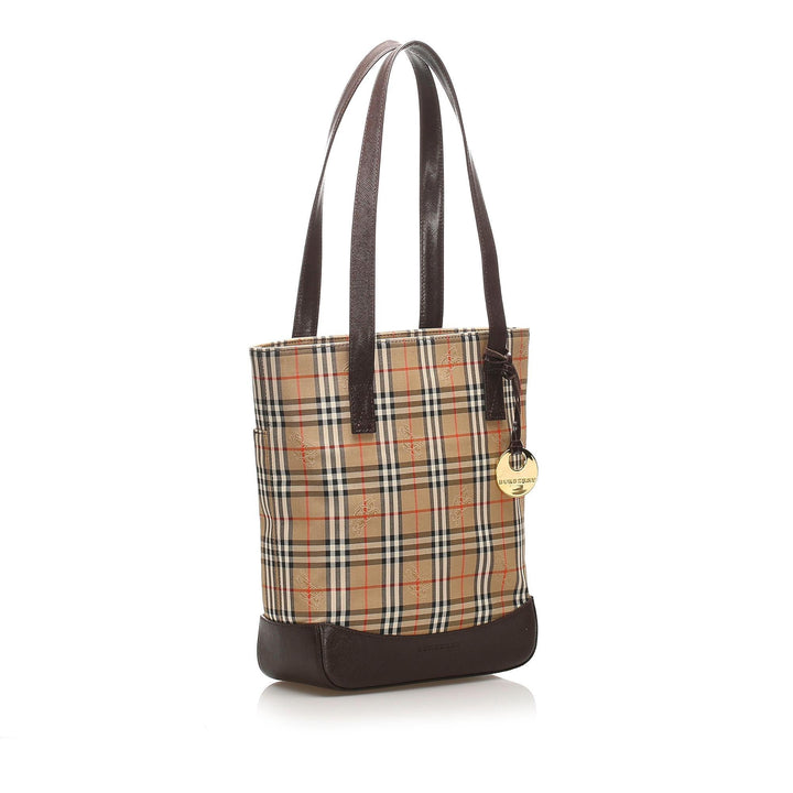 Burberry Haymarket Check Canvas Tote Bag (SHG-12047)