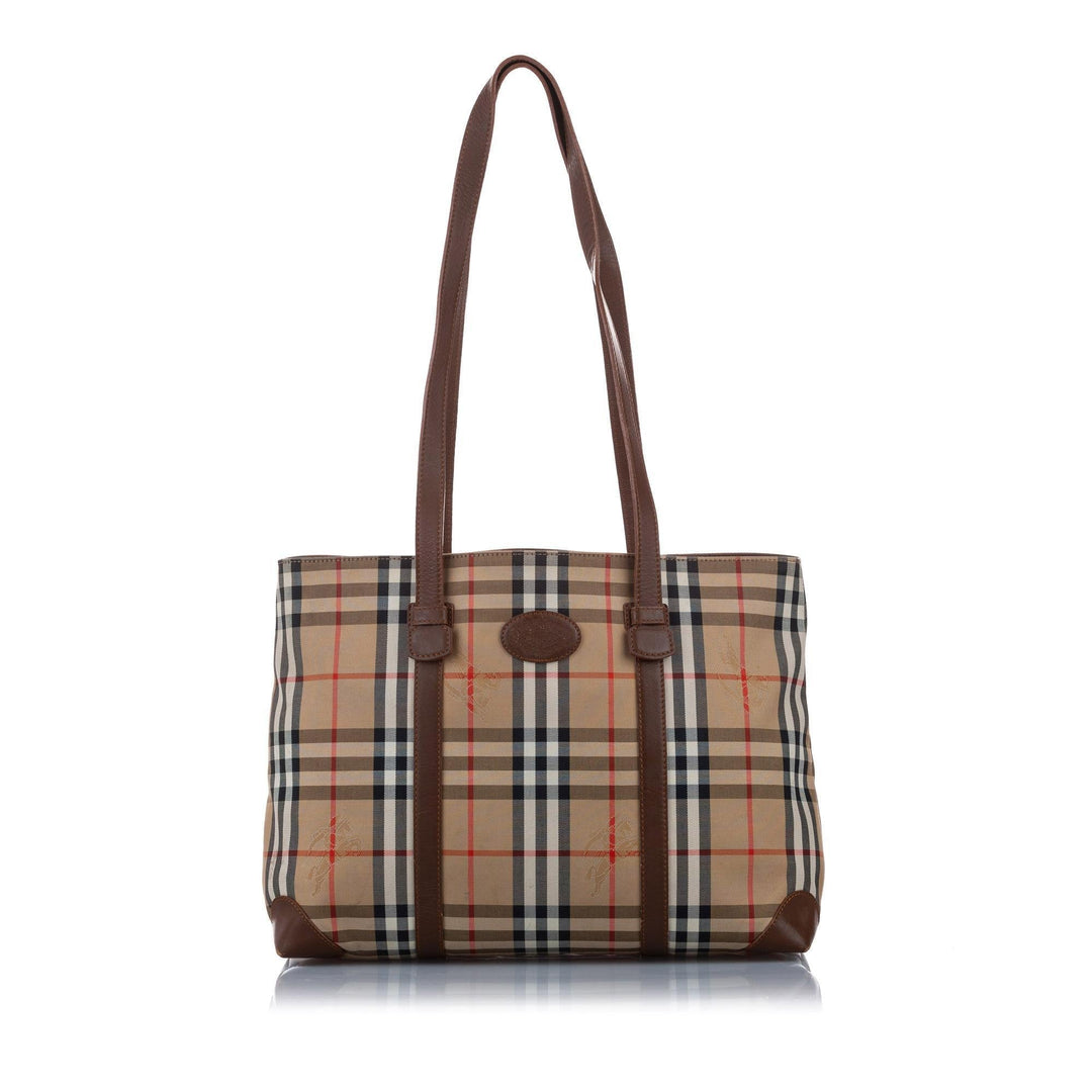 Burberry Haymarket Check Canvas Tote Bag (SHG-15892)