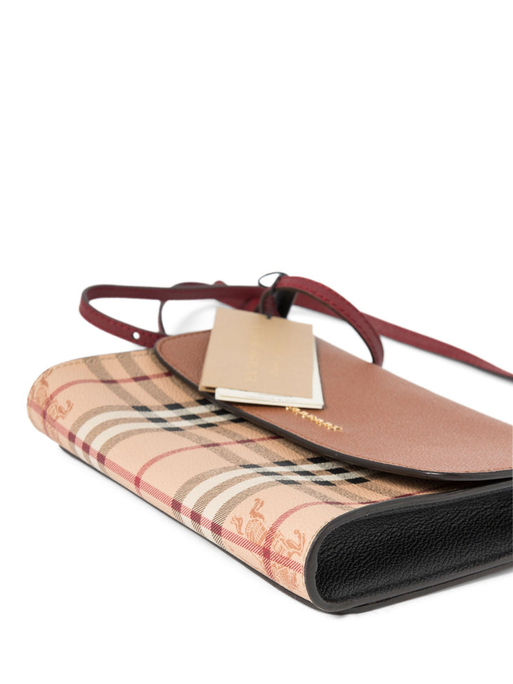 Burberry Haymarket Check Flap Messenger Bag Beige Brown