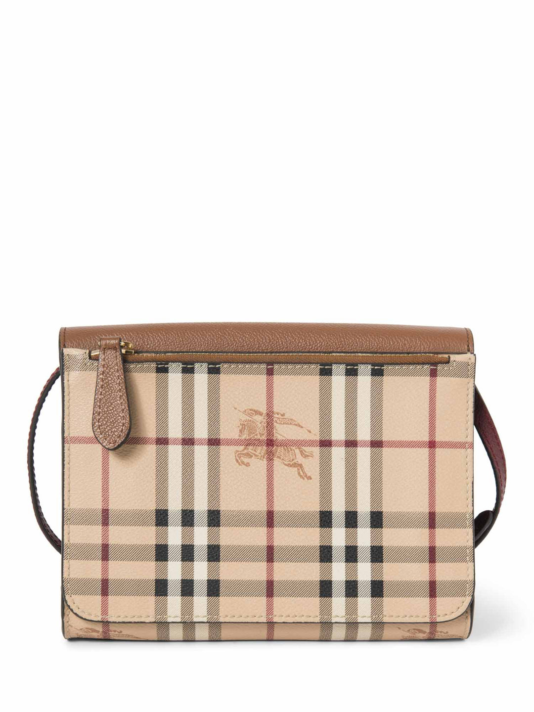 Burberry Haymarket Check Flap Messenger Bag Beige Brown