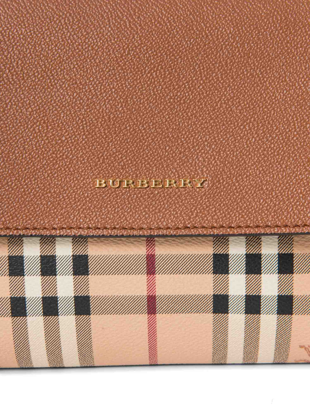 Burberry Haymarket Check Flap Messenger Bag Beige Brown