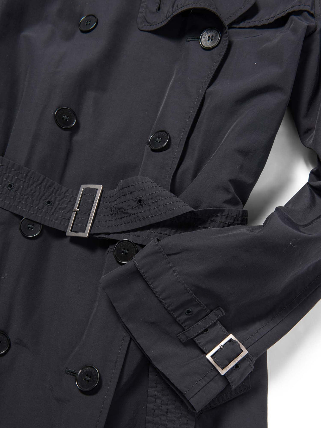 Burberry House Check Wool Lined Trench Coat Black
