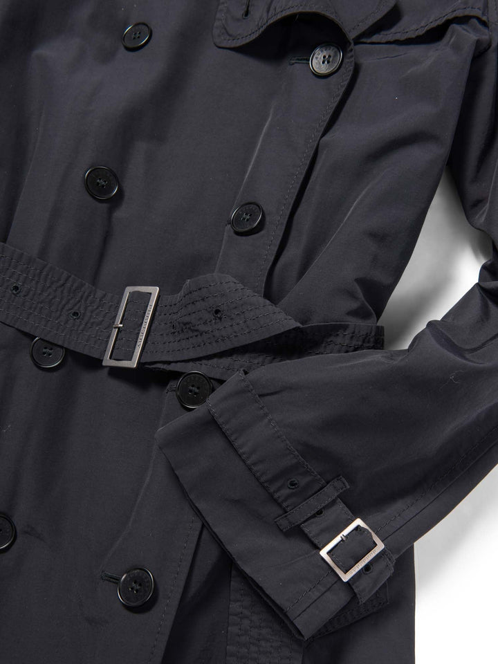 Burberry House Check Wool Lined Trench Coat Black