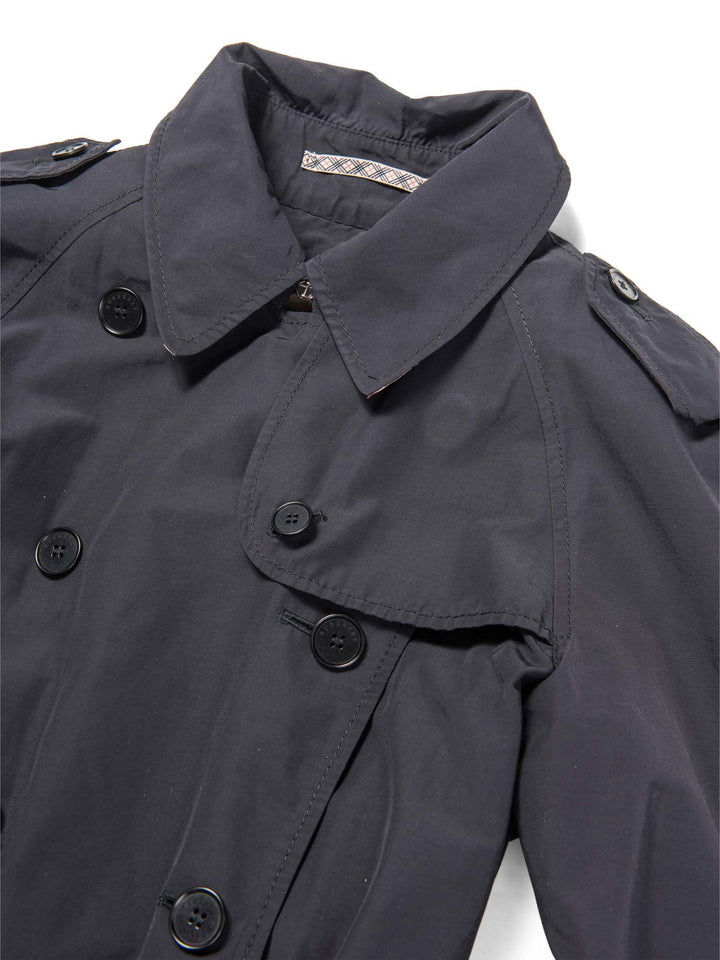 Burberry House Check Wool Lined Trench Coat Black
