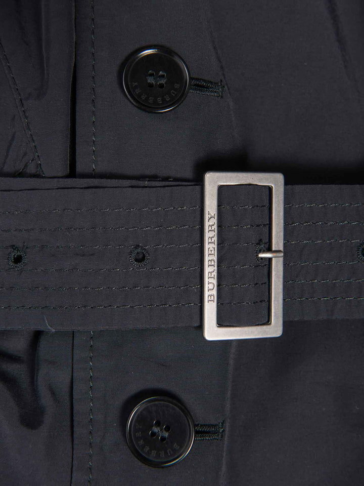 Burberry House Check Wool Lined Trench Coat Black