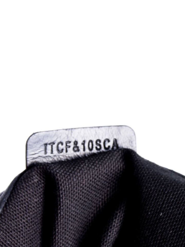 Burberry Leather House Check Bucket Messenger Bag Black