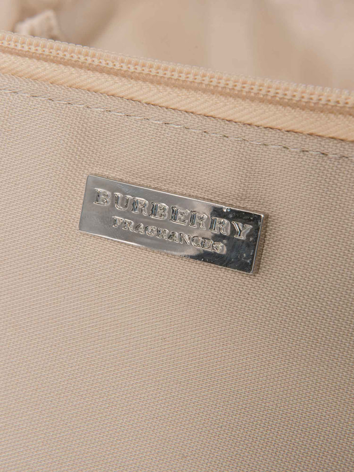 Burberry Logo Nova Check Canvas Globe Trotter Bag Beige