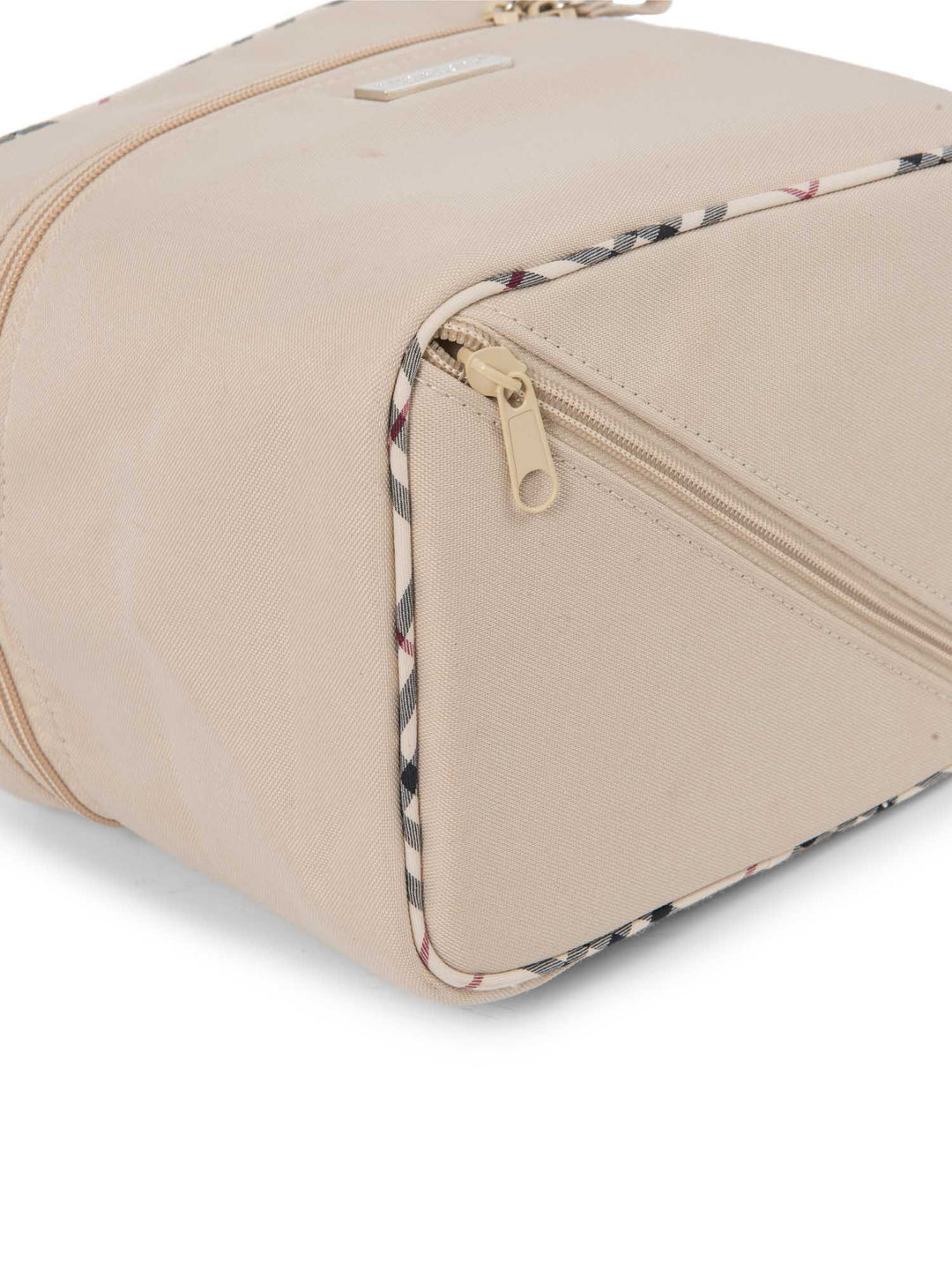 Burberry Logo Nova Check Canvas Globe Trotter Bag Beige
