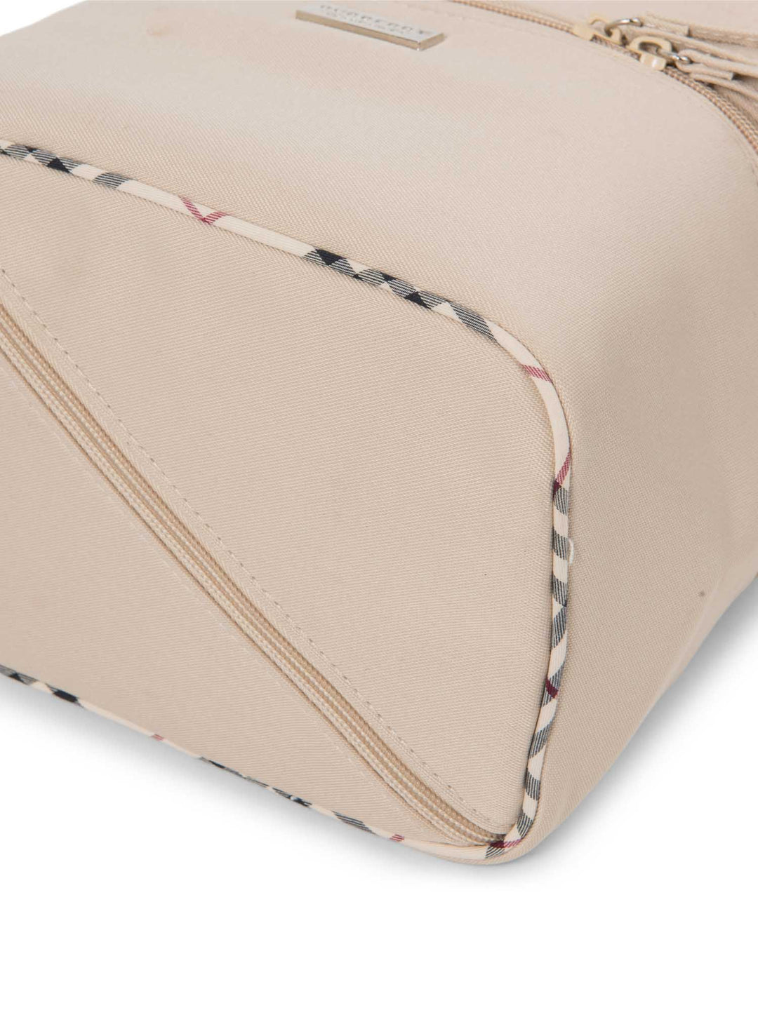 Burberry Logo Nova Check Canvas Globe Trotter Bag Beige