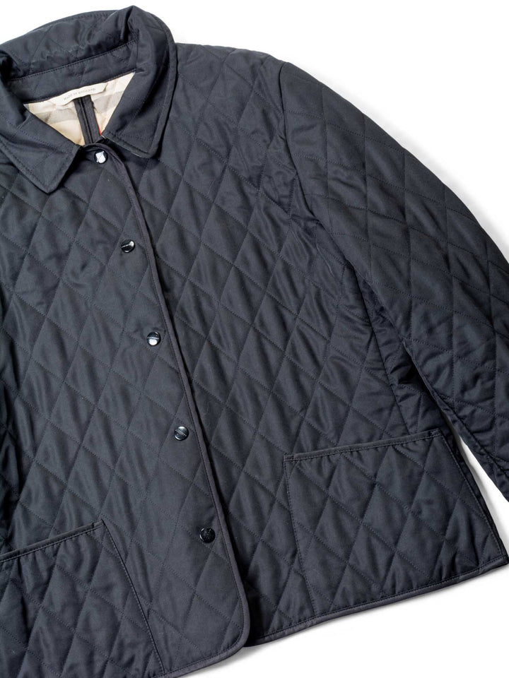 Burberry Logo Quilted Nova Check Buckle Jacket Black