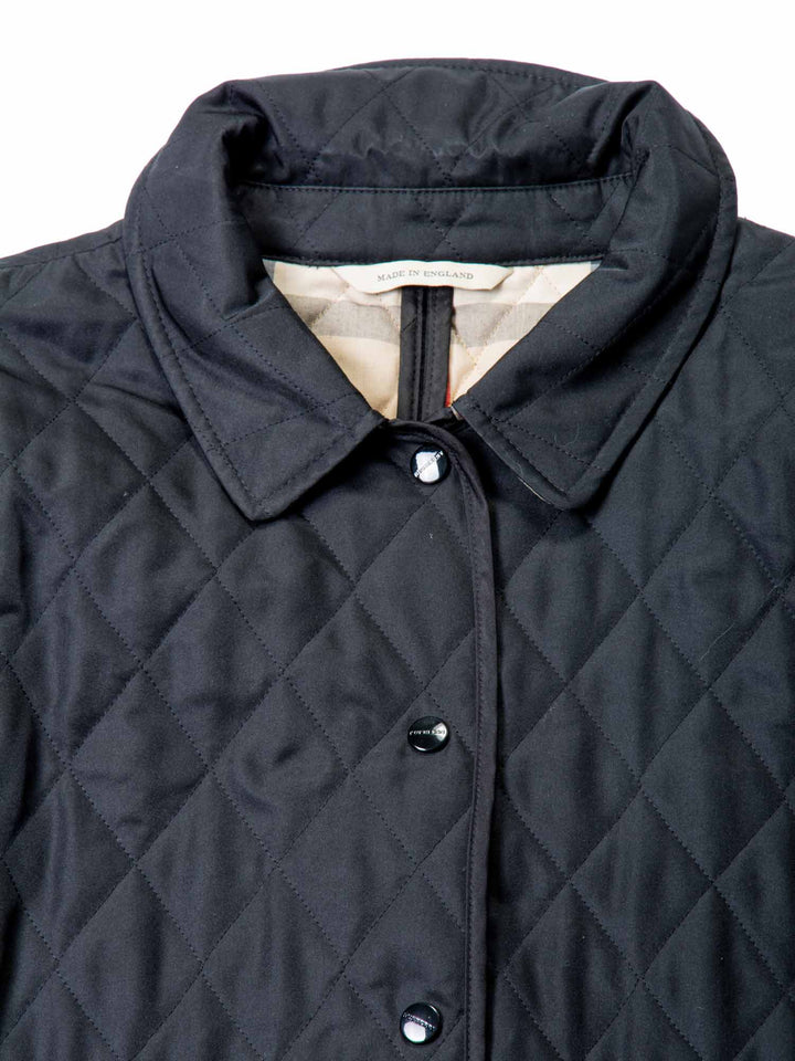 Burberry Logo Quilted Nova Check Buckle Jacket Black